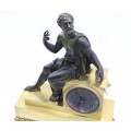 ceas de semineu " Platon ". stil Empire . bronze dore & bronz patinat. cca 1850 Franta